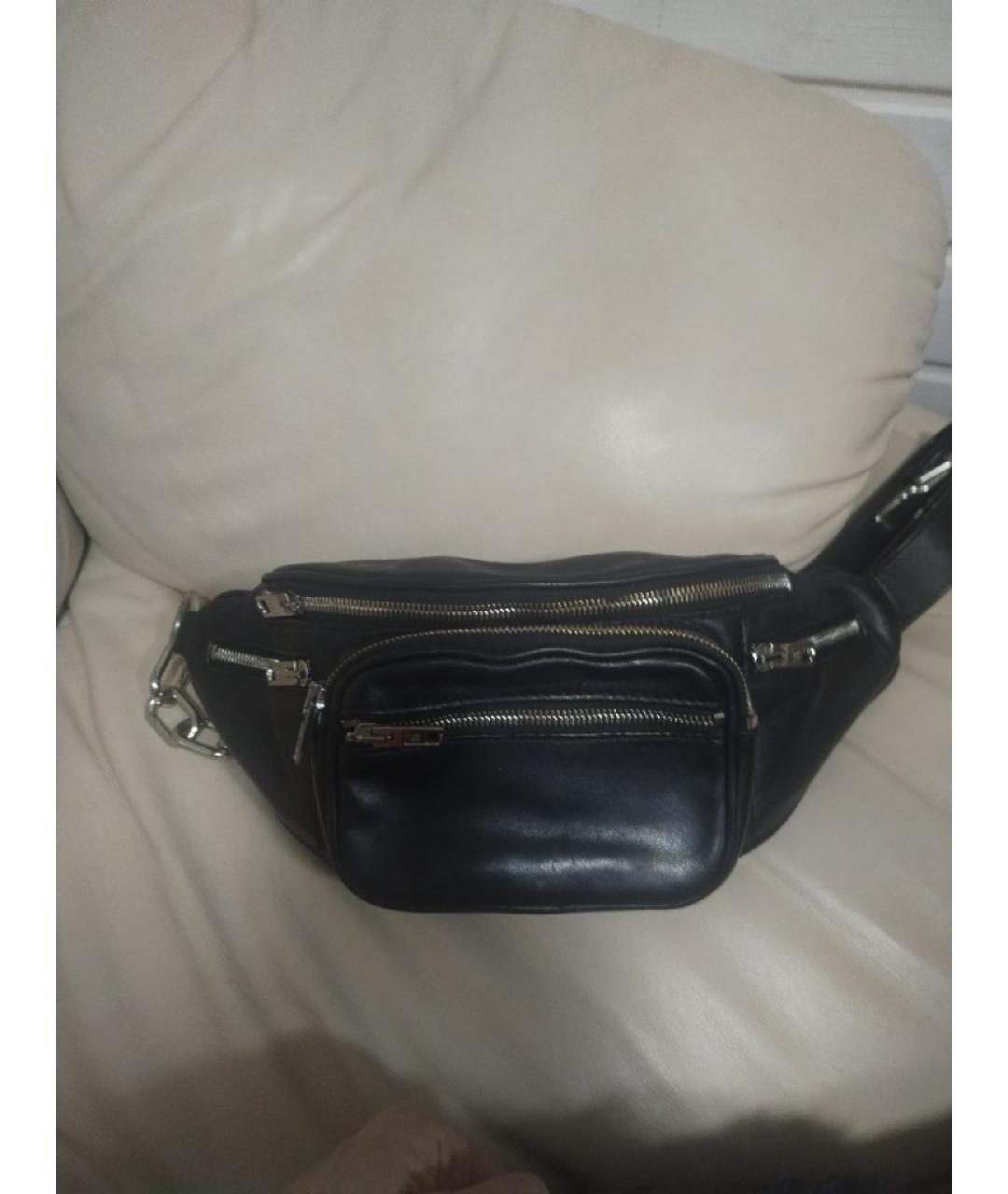 ALEXANDER WANG Черная кожаная поясная сумка, фото 8