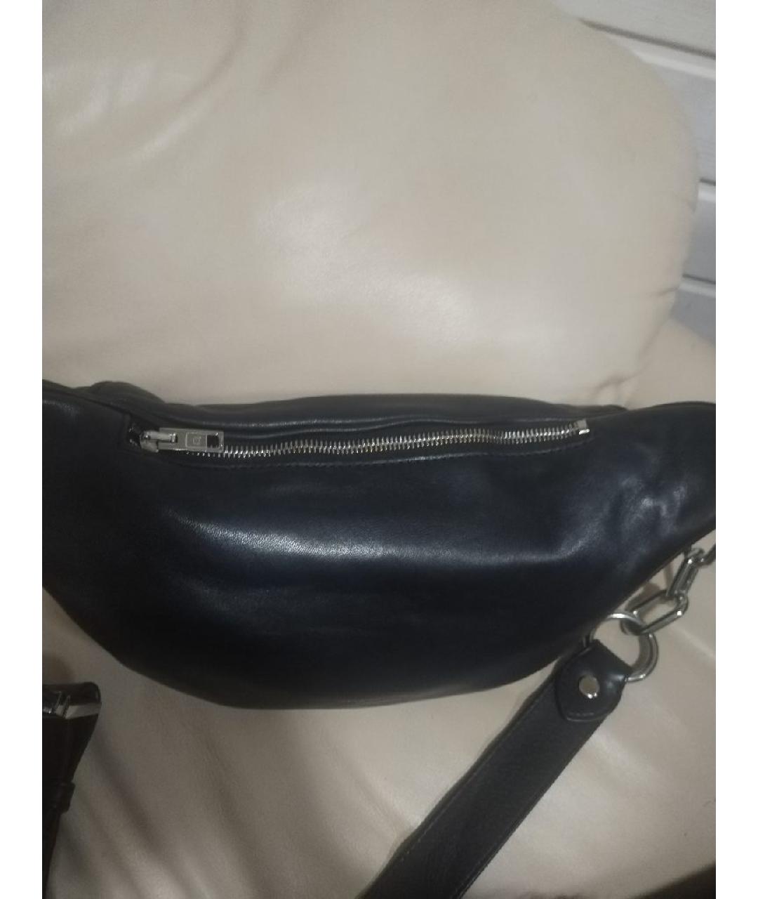 ALEXANDER WANG Черная кожаная поясная сумка, фото 2