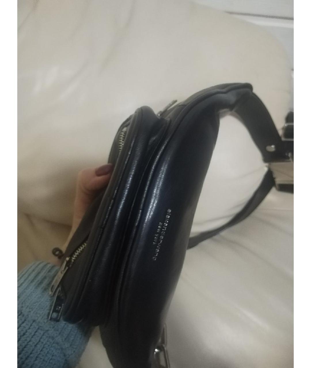 ALEXANDER WANG Черная кожаная поясная сумка, фото 4