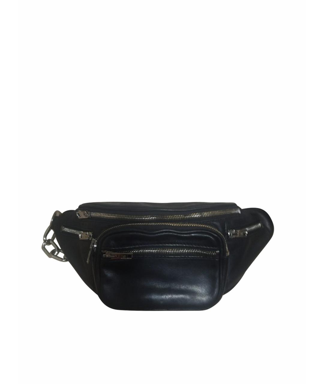 ALEXANDER WANG Черная кожаная поясная сумка, фото 1