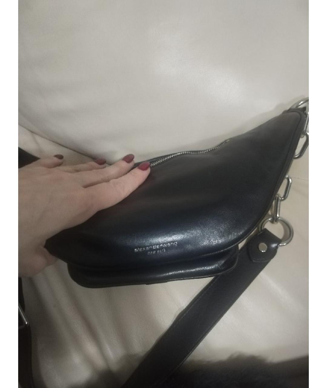 ALEXANDER WANG Черная кожаная поясная сумка, фото 3