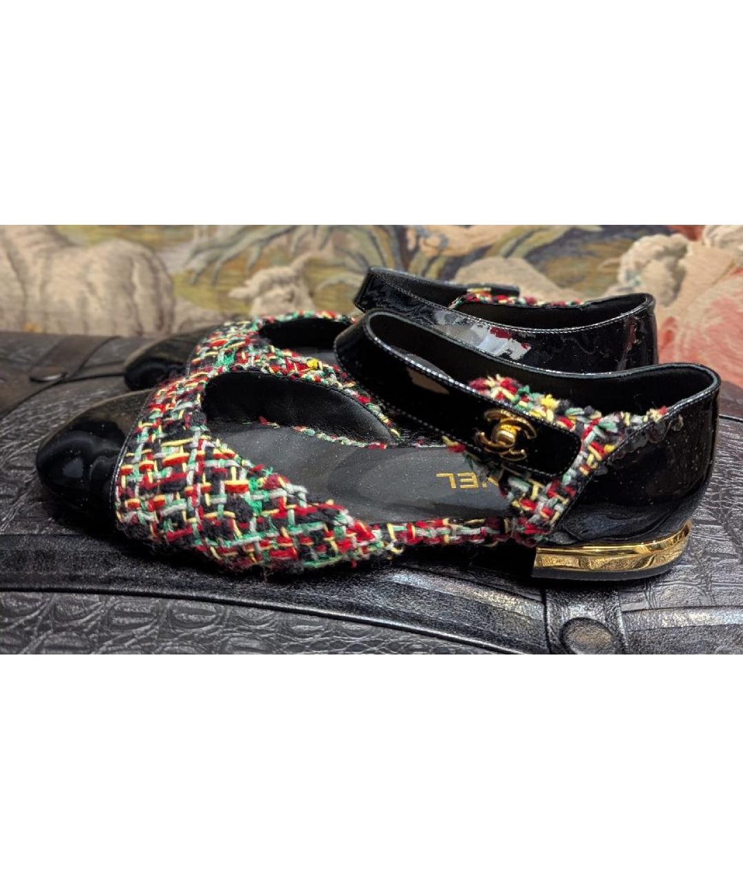 CHANEL Мульти текстильные балетки, фото 9