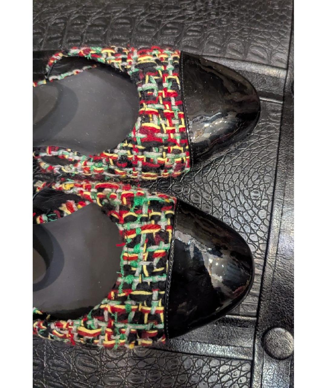 CHANEL Мульти текстильные балетки, фото 5