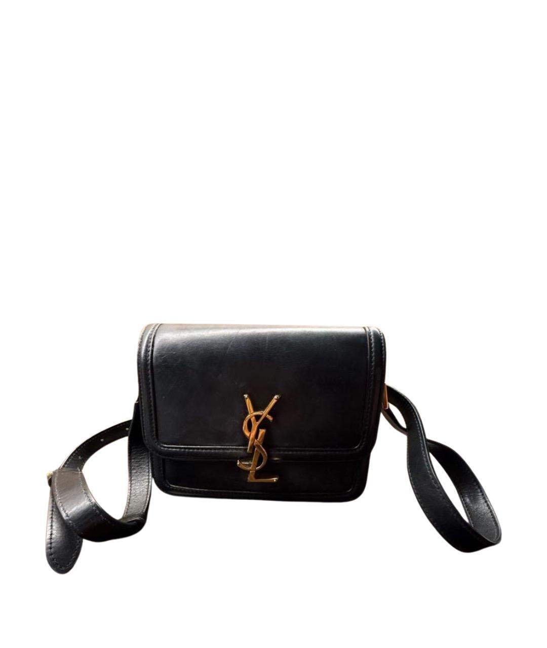 SAINT LAURENT Черная кожаная сумка через плечо, фото 1