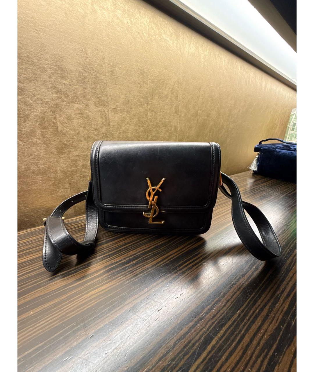 SAINT LAURENT Черная кожаная сумка через плечо, фото 6