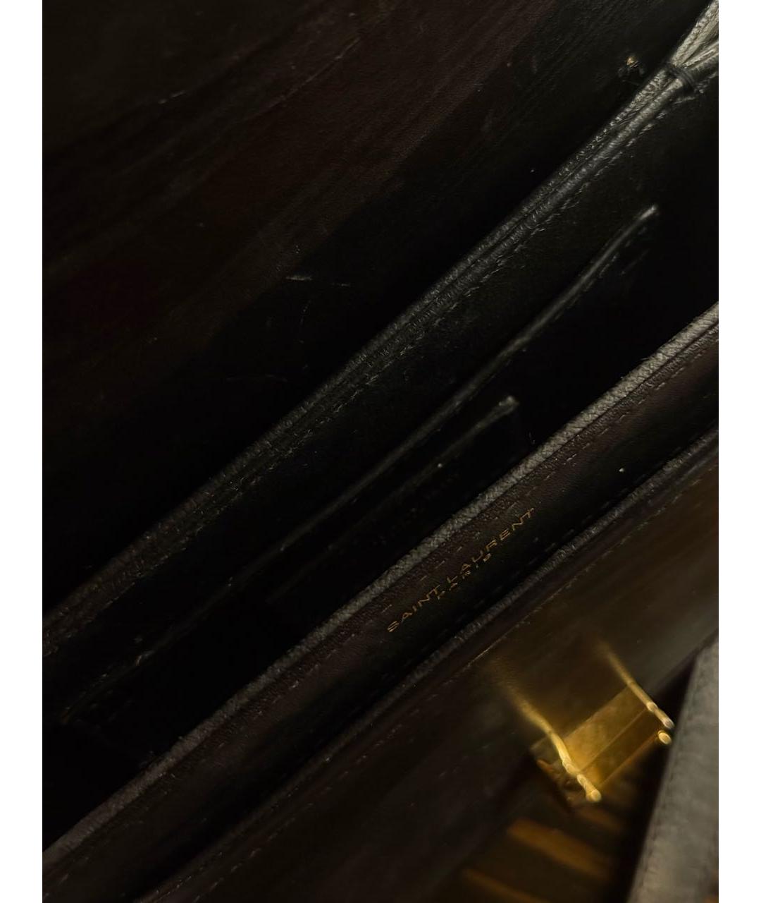 SAINT LAURENT Черная кожаная сумка через плечо, фото 4