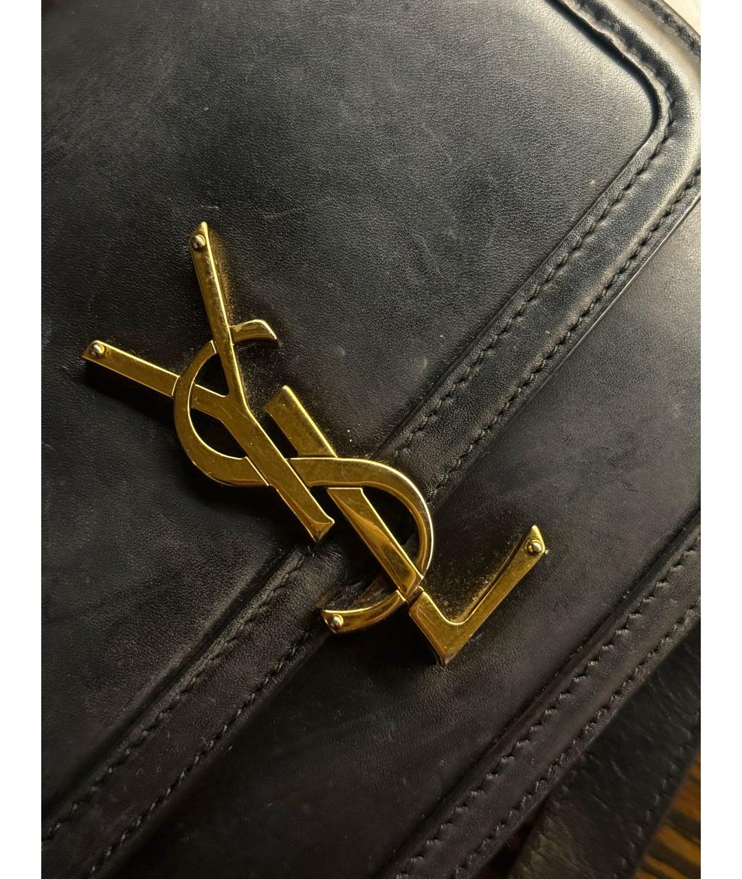 SAINT LAURENT Черная кожаная сумка через плечо, фото 5