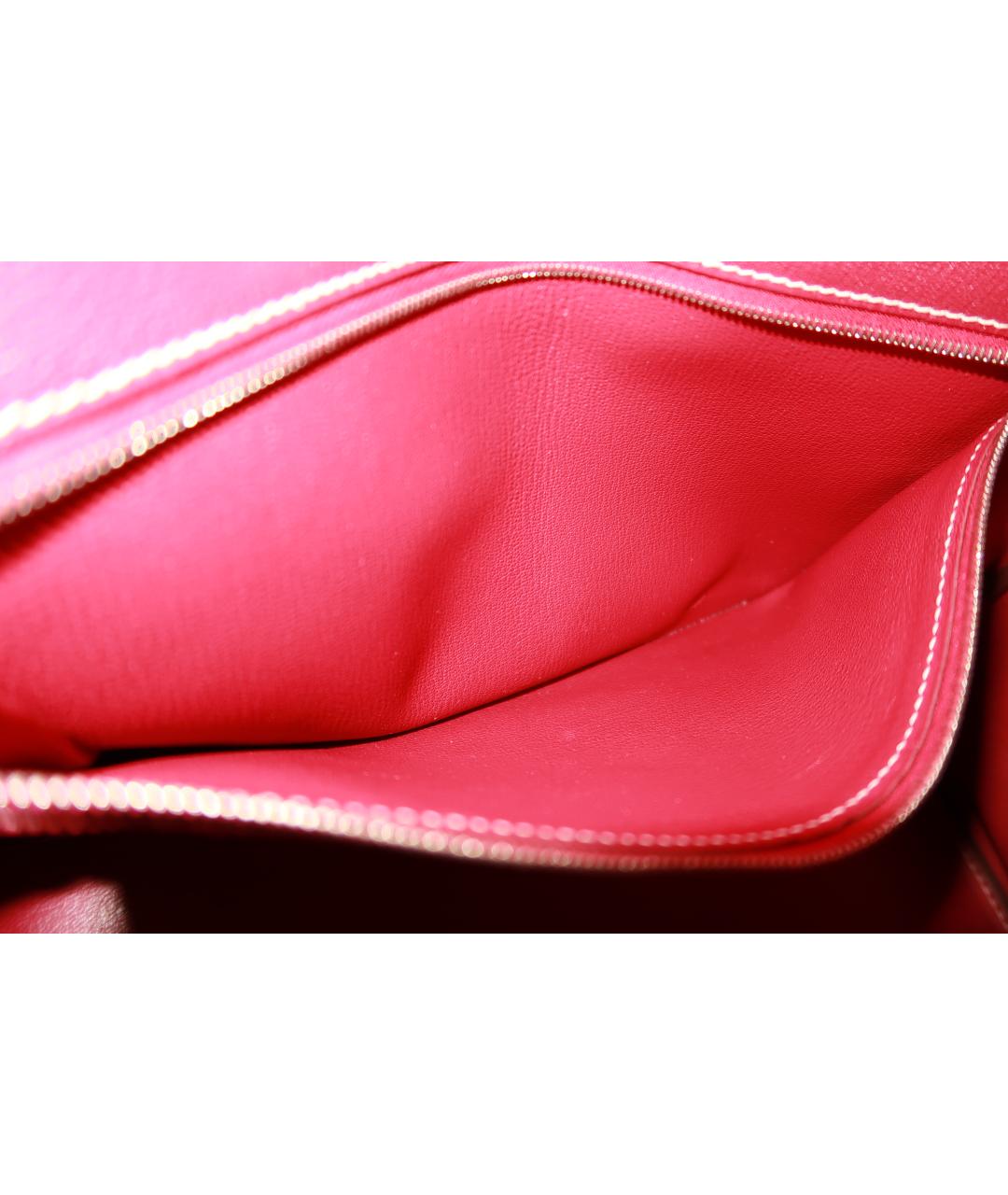 HERMES Розовая кожаная сумка с короткими ручками, фото 7