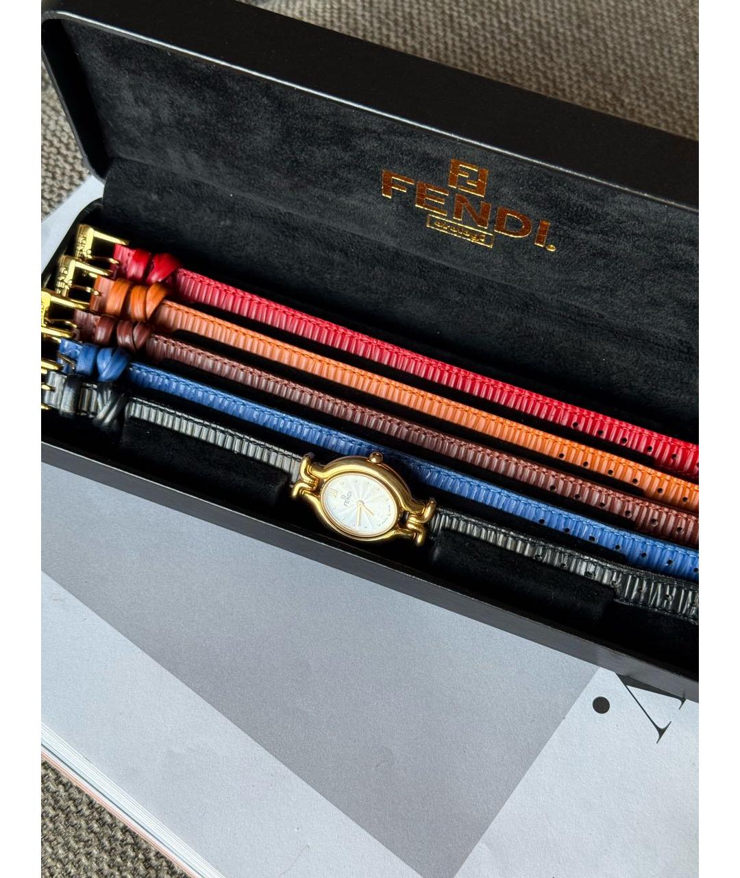 FENDI Золотые позолоченные часы, фото 8