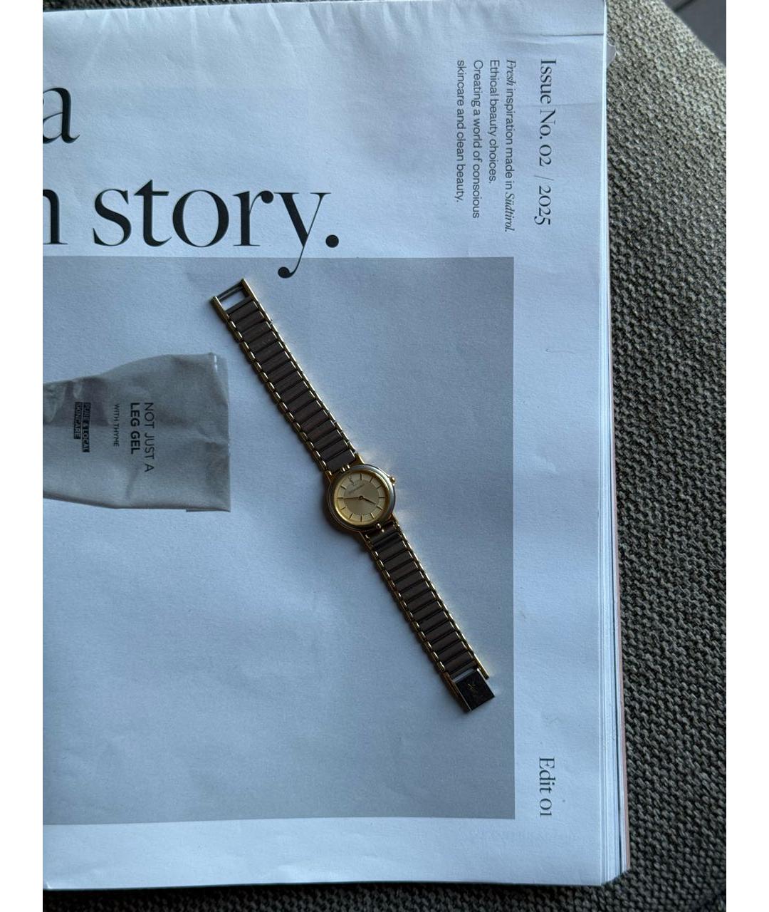 SAINT LAURENT Золотые стальные часы, фото 6