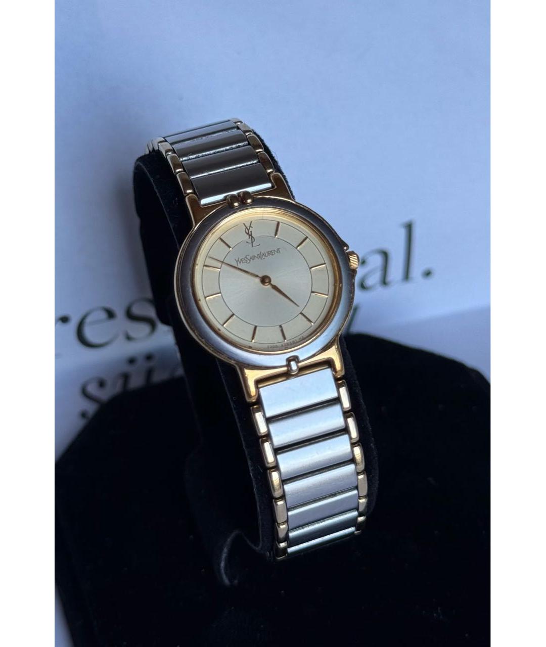 SAINT LAURENT Золотые стальные часы, фото 9