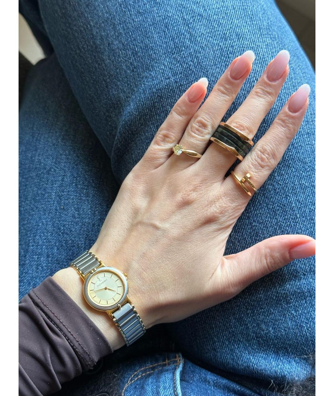 SAINT LAURENT Золотые стальные часы, фото 2