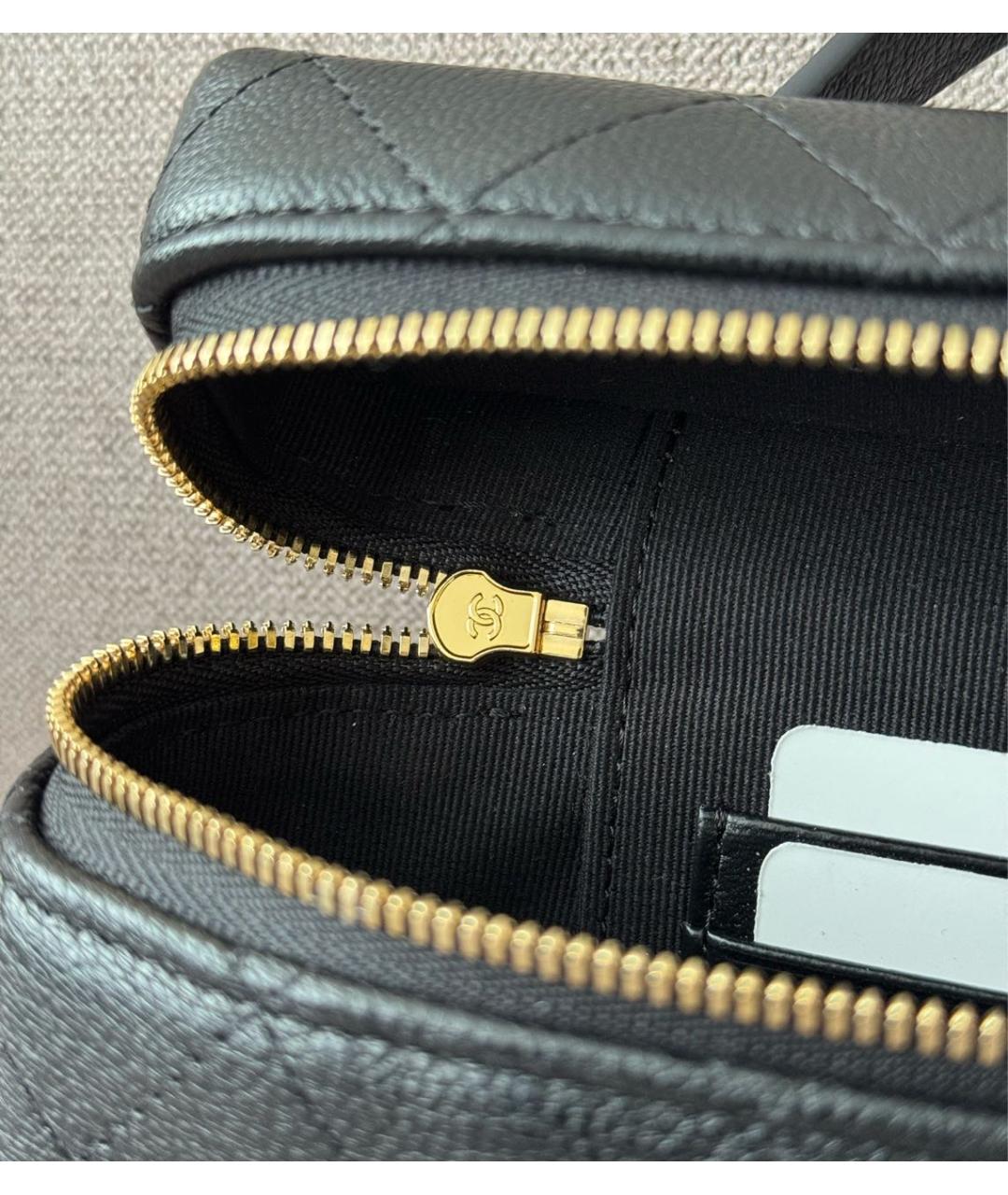 CHANEL Черная кожаная сумка через плечо, фото 7