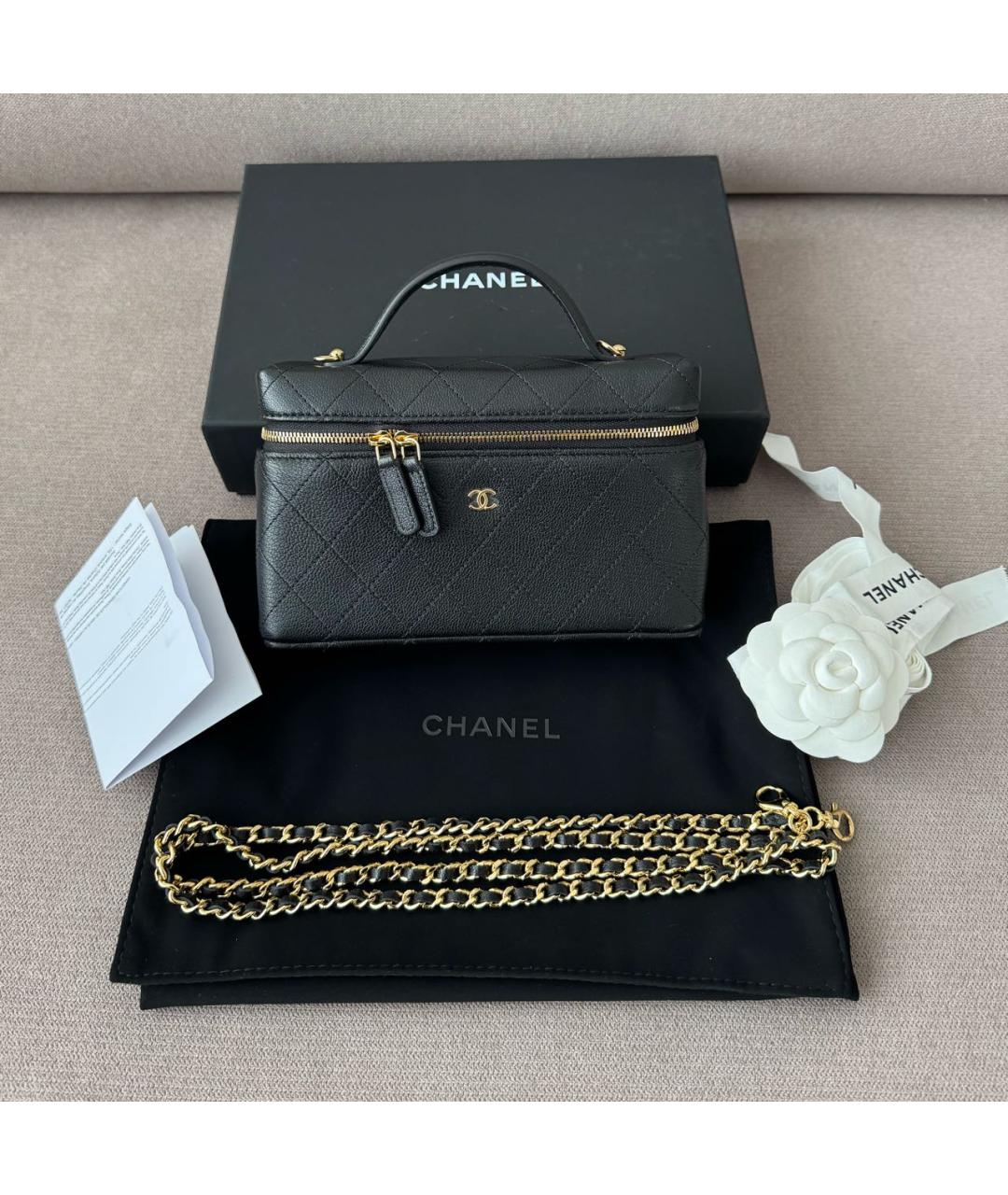 CHANEL Черная кожаная сумка через плечо, фото 8