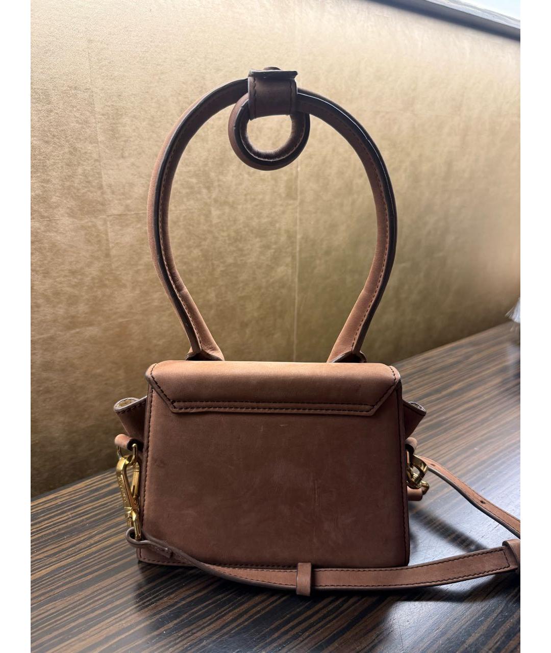 JACQUEMUS Коричневая замшевая сумка через плечо, фото 4