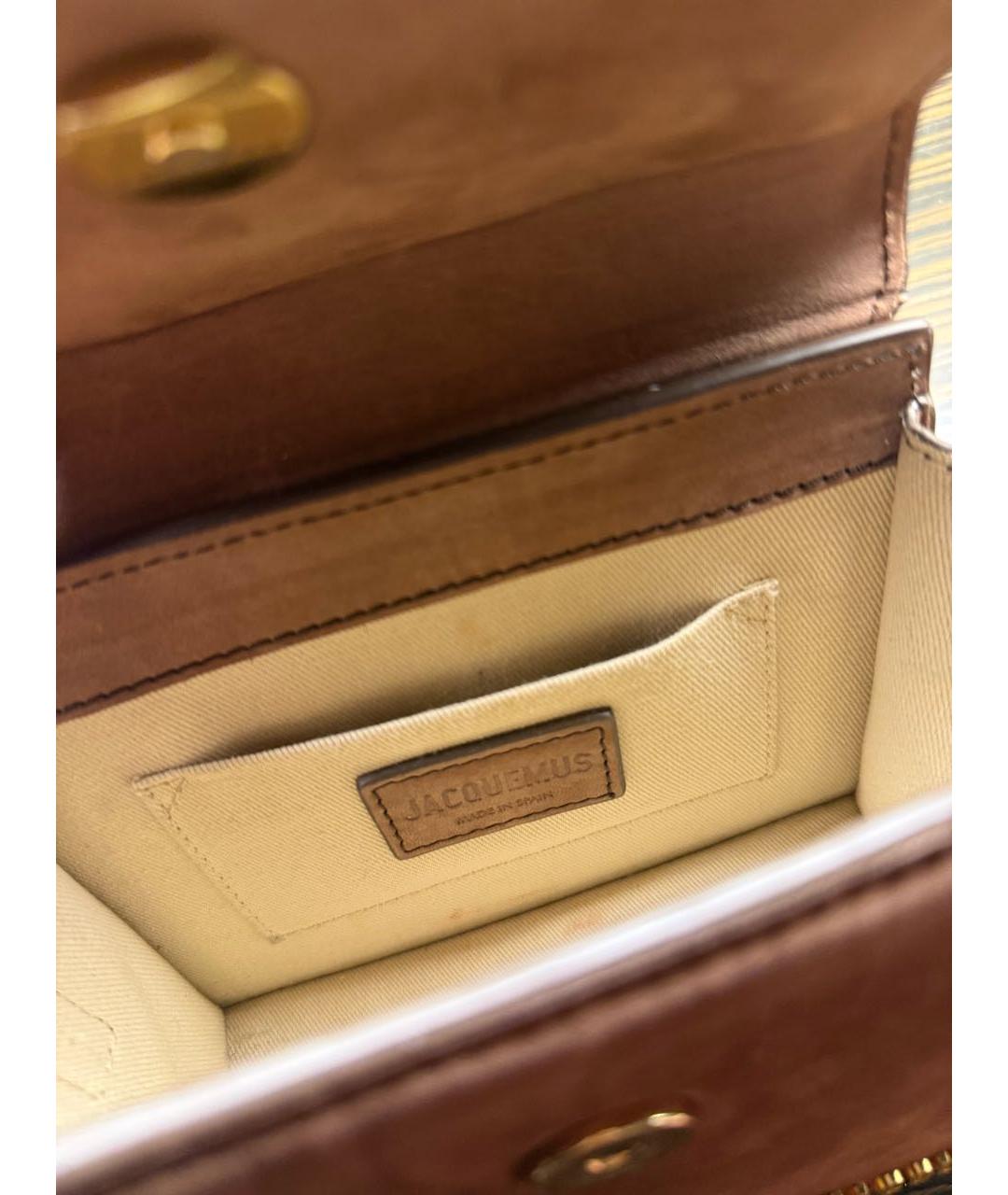 JACQUEMUS Коричневая замшевая сумка через плечо, фото 5