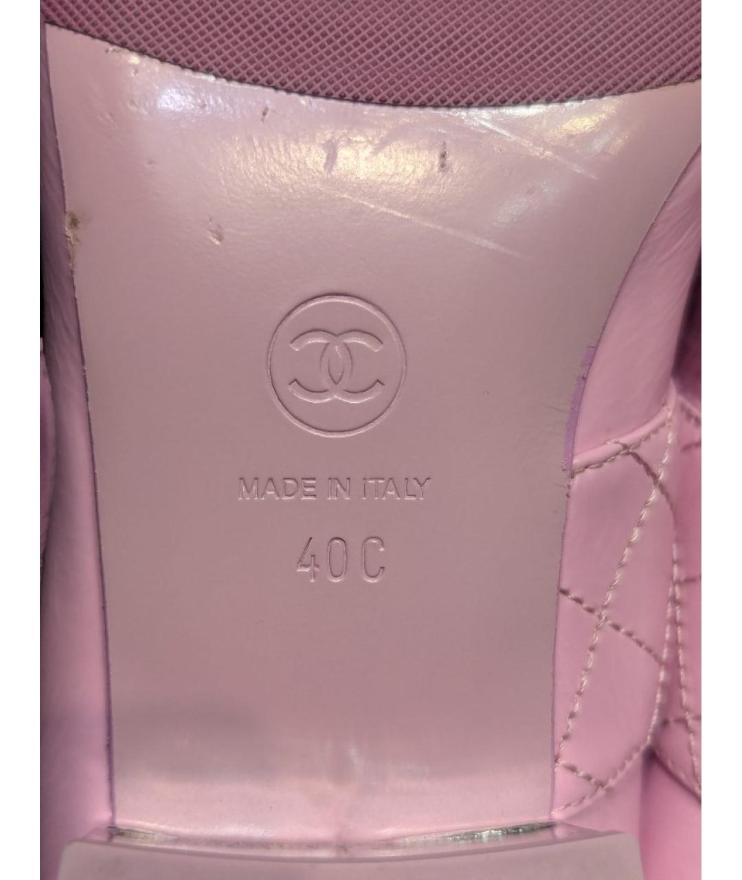 CHANEL Розовые кожаные туфли, фото 7