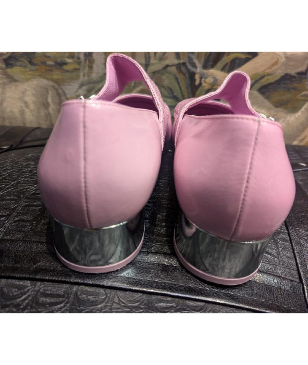 CHANEL Розовые кожаные туфли, фото 4