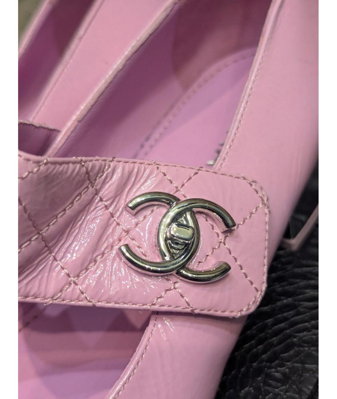 CHANEL Розовые кожаные туфли, фото 5