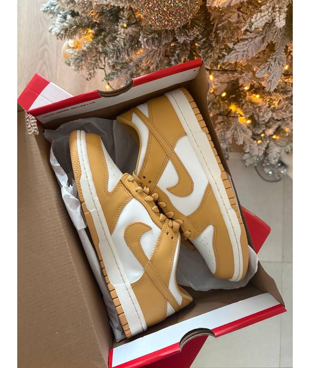 NIKE Горчичные кожаные кроссовки, фото 3