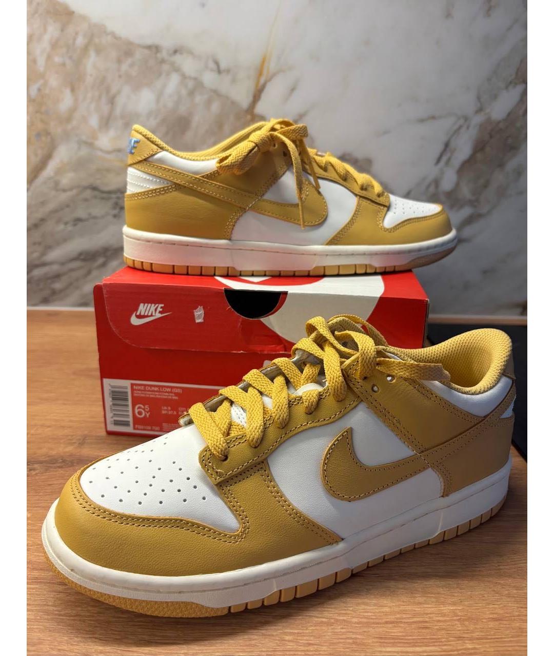 NIKE Горчичные кожаные кроссовки, фото 2