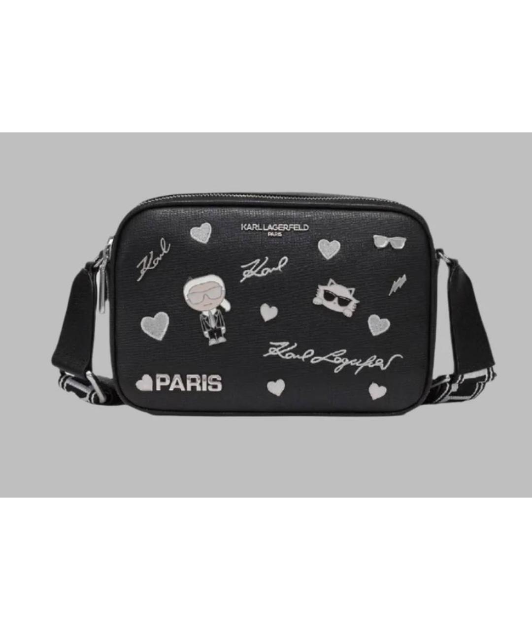 KARL LAGERFELD Черная сумка через плечо из искусственной кожи, фото 6