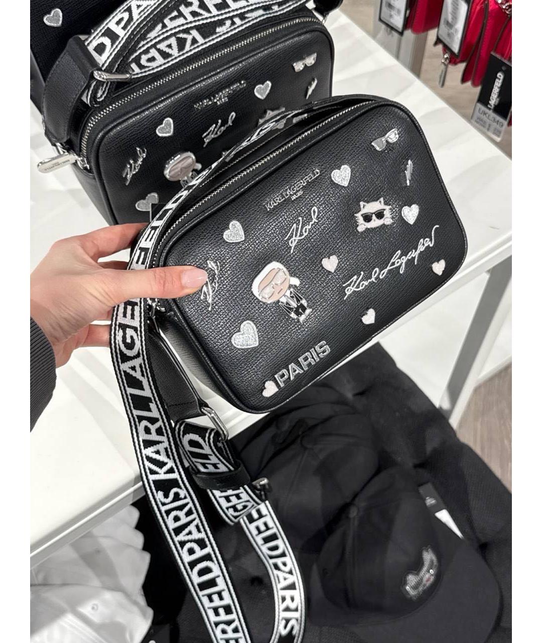 KARL LAGERFELD Черная сумка через плечо из искусственной кожи, фото 5