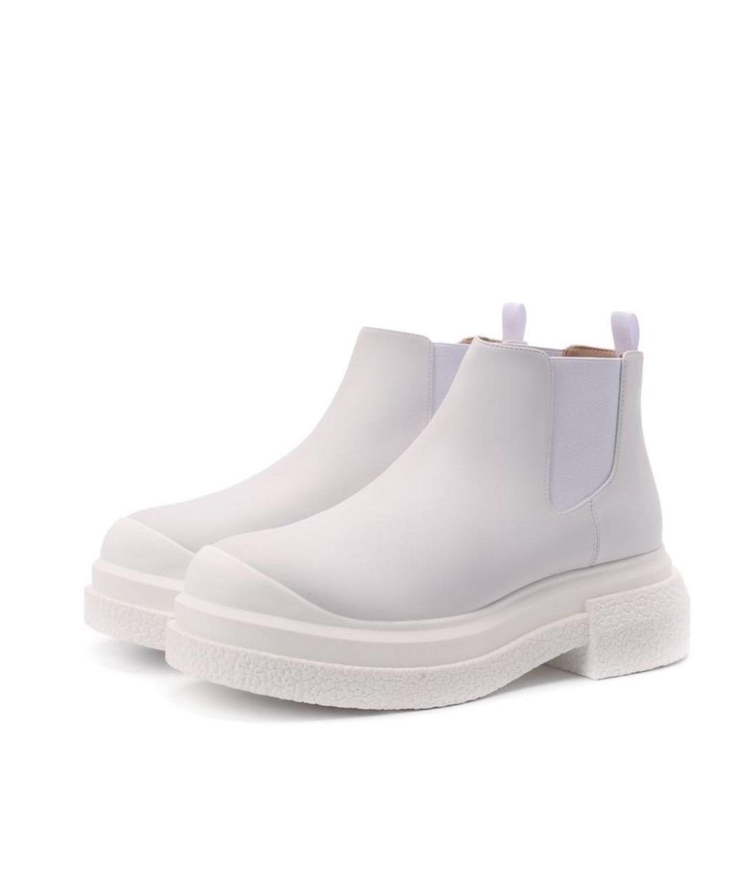 STUART WEITZMAN Белые кожаные полусапоги, фото 5