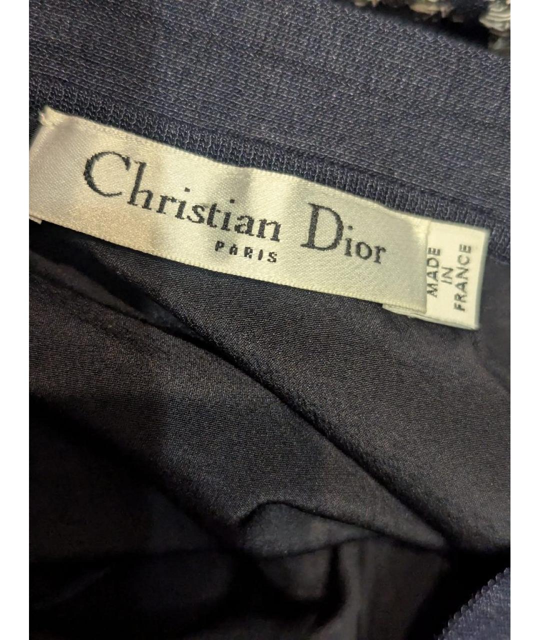 CHRISTIAN DIOR Темно-синий хлопковый костюм с юбками, фото 3