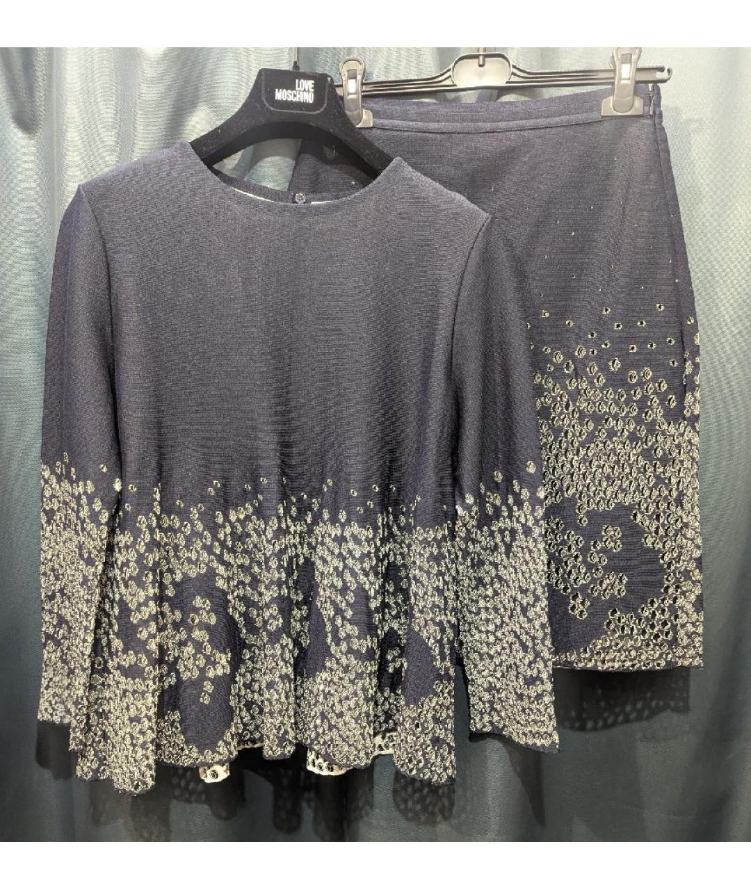 CHRISTIAN DIOR Темно-синий хлопковый костюм с юбками, фото 6