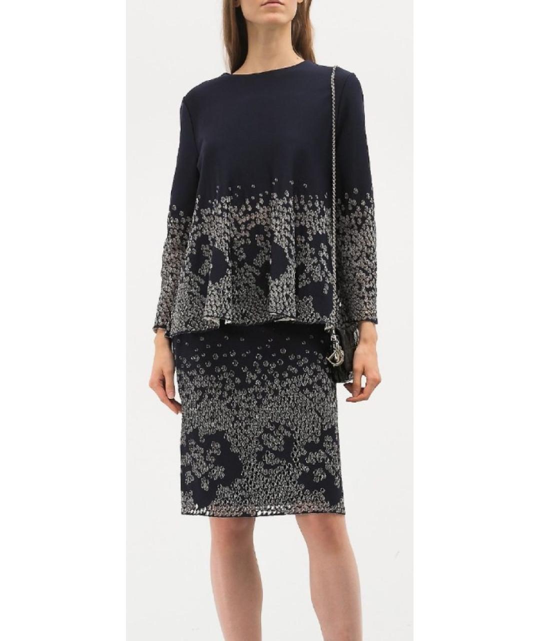 CHRISTIAN DIOR Темно-синий хлопковый костюм с юбками, фото 7