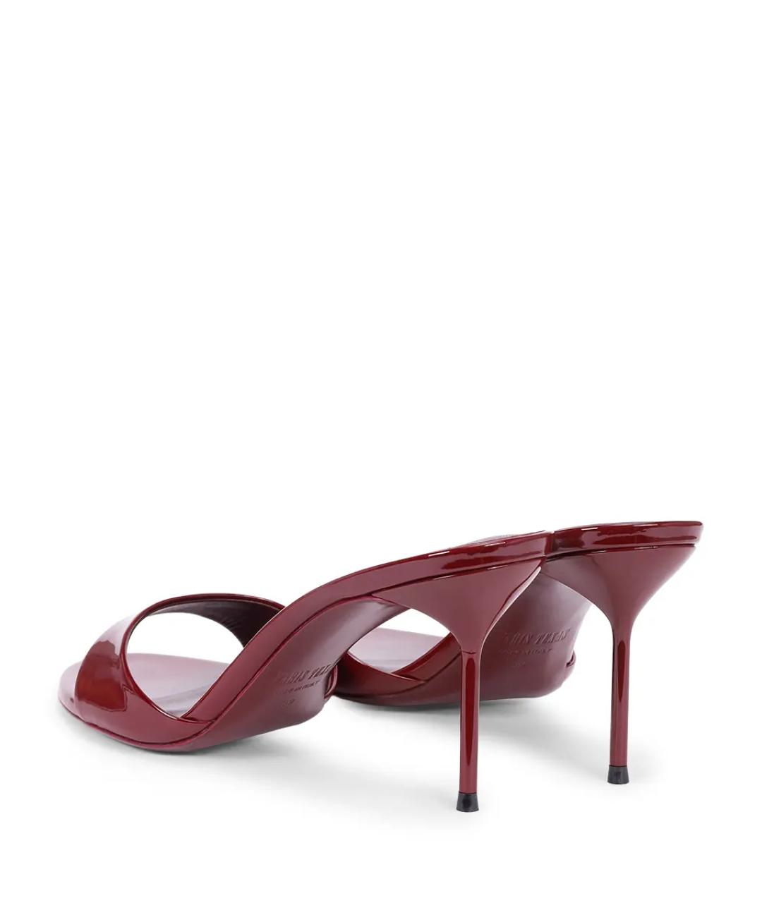 PARIS TEXAS Бордовые мюли из лакированной кожи, фото 3