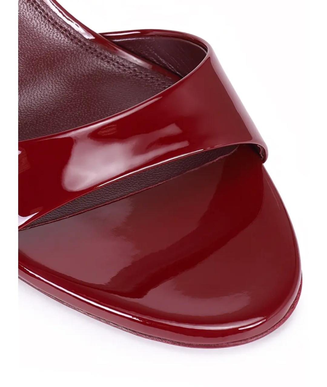PARIS TEXAS Бордовые мюли из лакированной кожи, фото 4