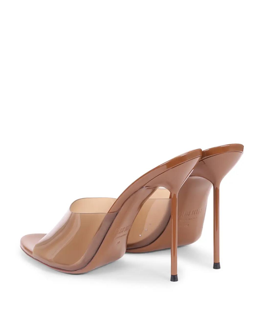 PARIS TEXAS Бежевые кожаные мюли, фото 4