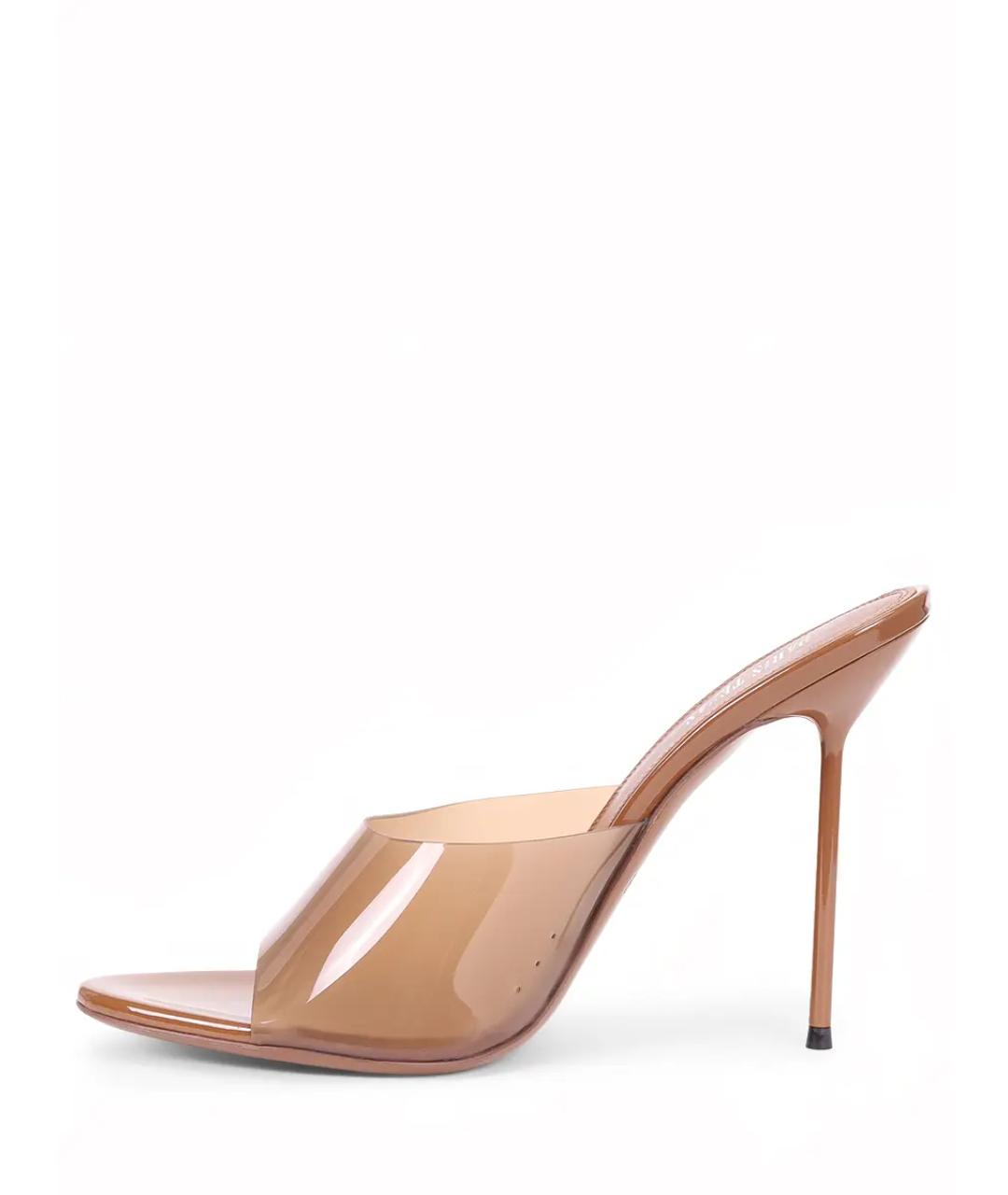 PARIS TEXAS Бежевые кожаные мюли, фото 3