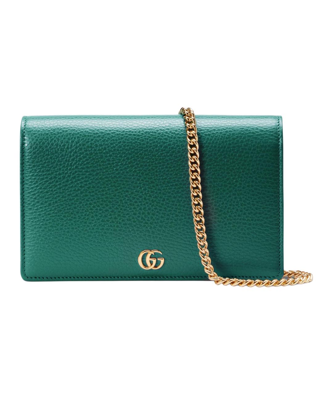 GUCCI Зеленая кожаная сумка через плечо, фото 1