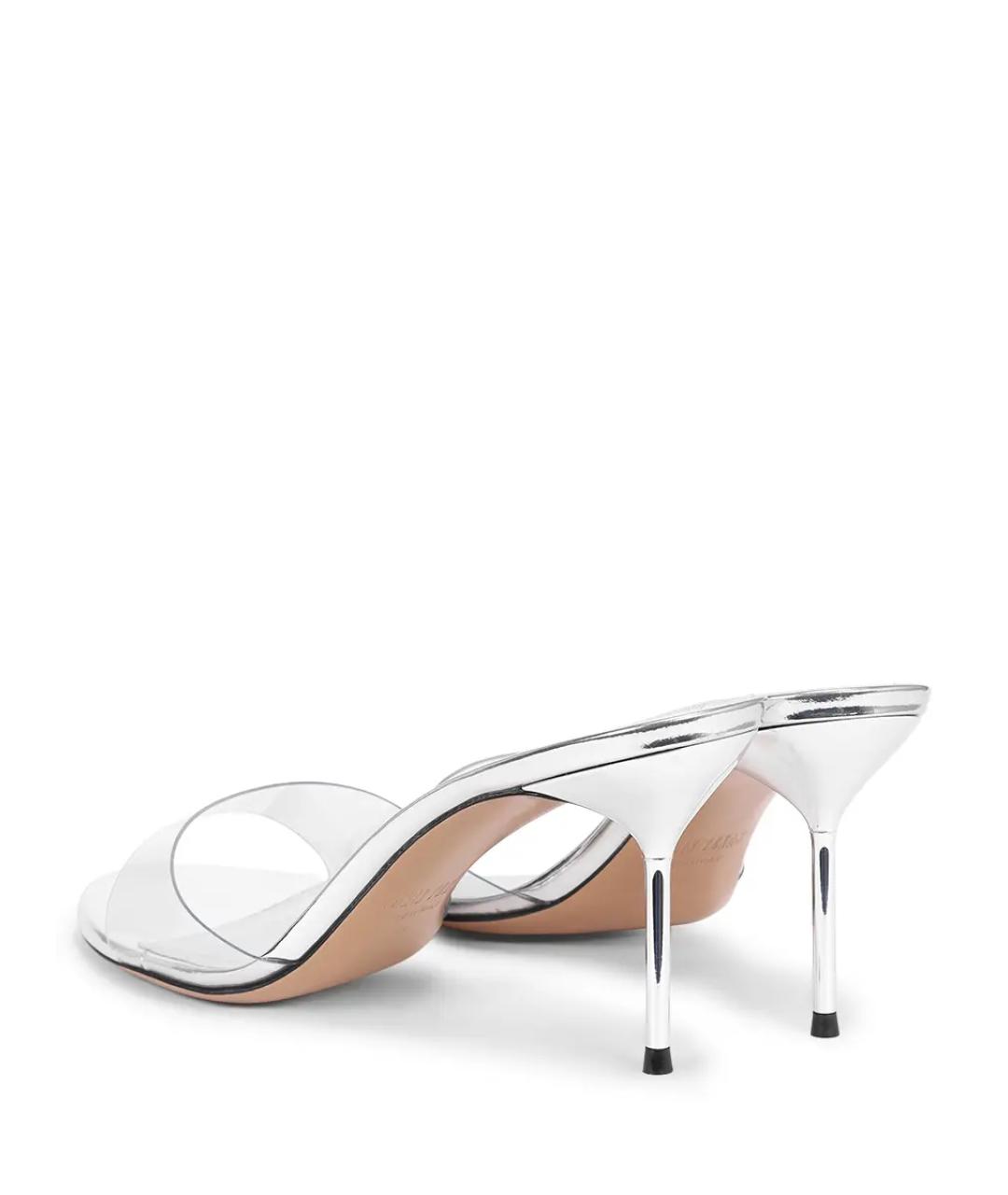 PARIS TEXAS Серебряные кожаные мюли, фото 4