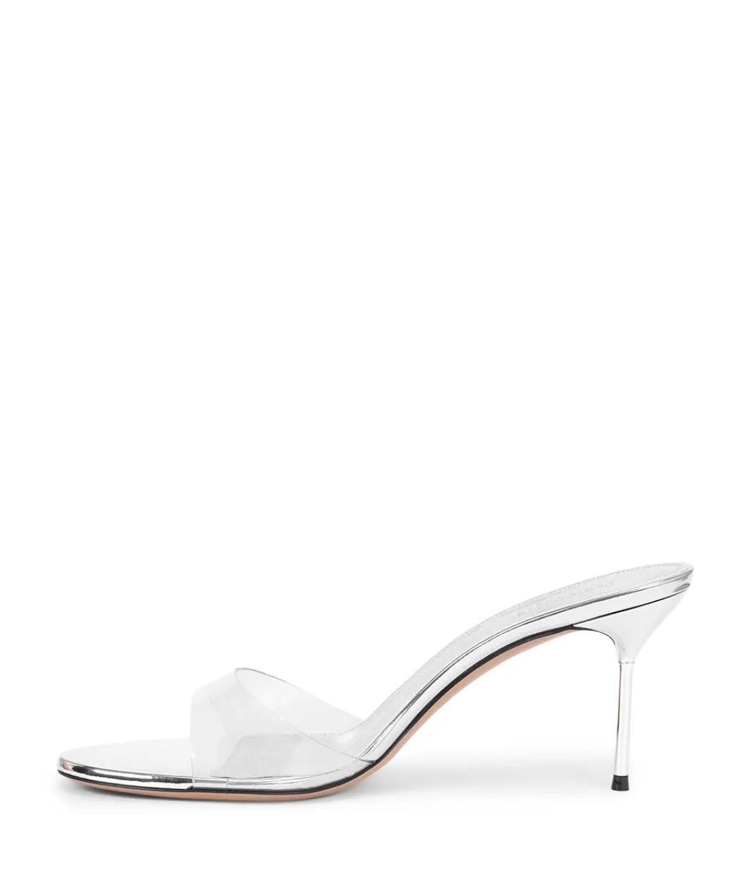 PARIS TEXAS Серебряные кожаные мюли, фото 3