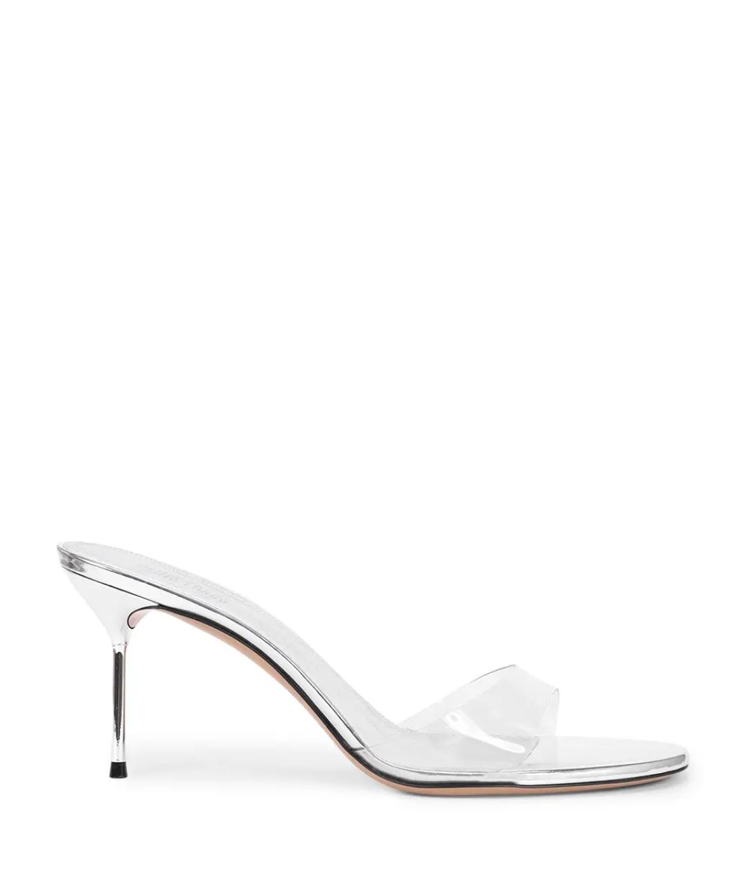 PARIS TEXAS Серебряные кожаные мюли, фото 1