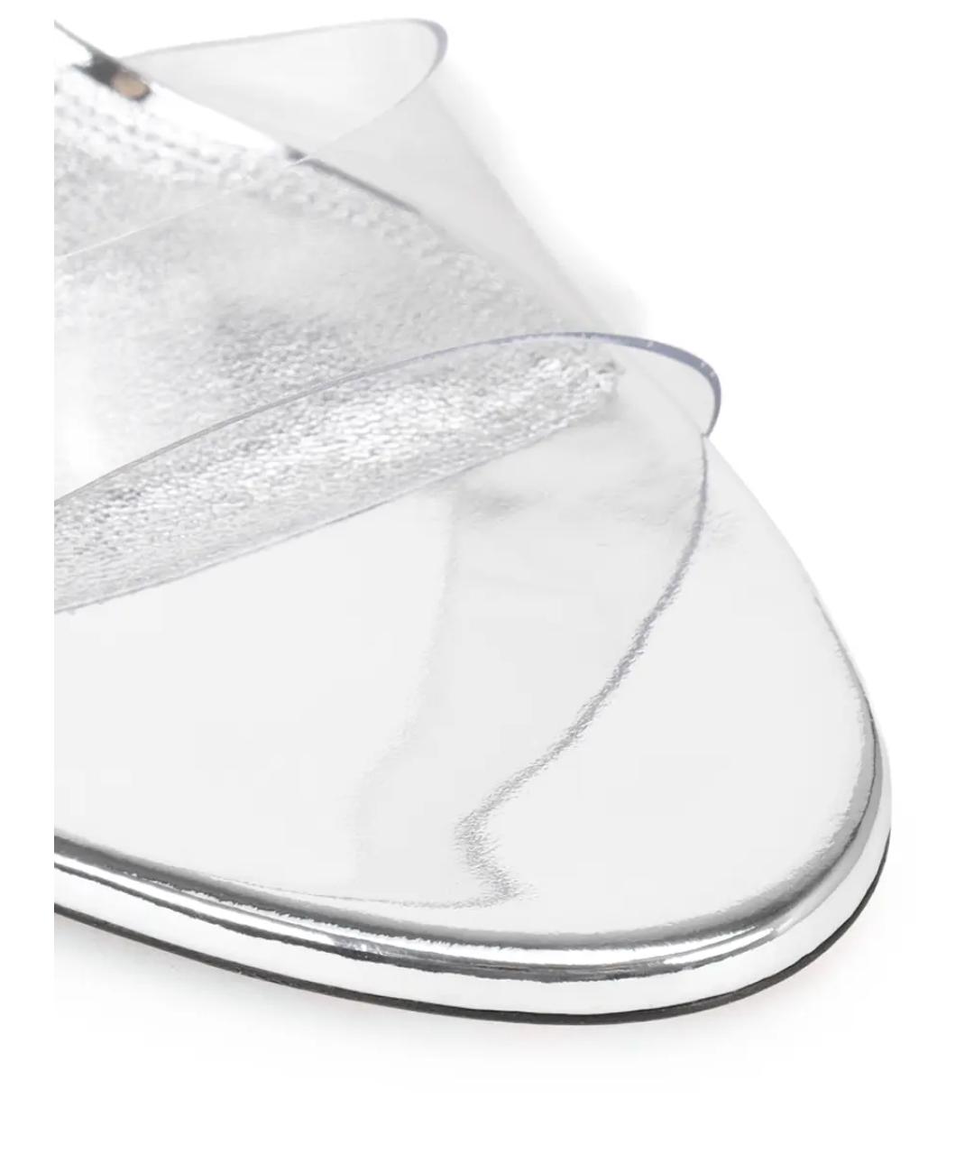 PARIS TEXAS Серебряные кожаные мюли, фото 5