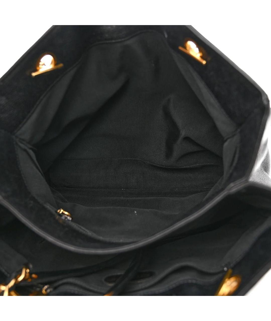 CHANEL Черная кожаная сумка тоут, фото 4