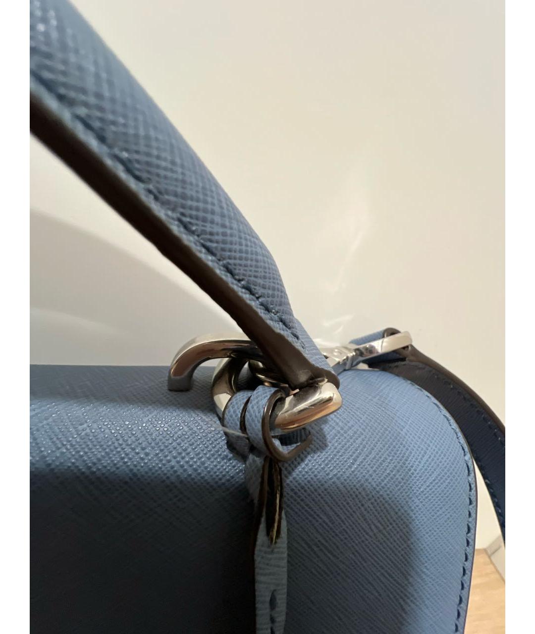 MICHAEL KORS Голубая кожаная сумка с короткими ручками, фото 6