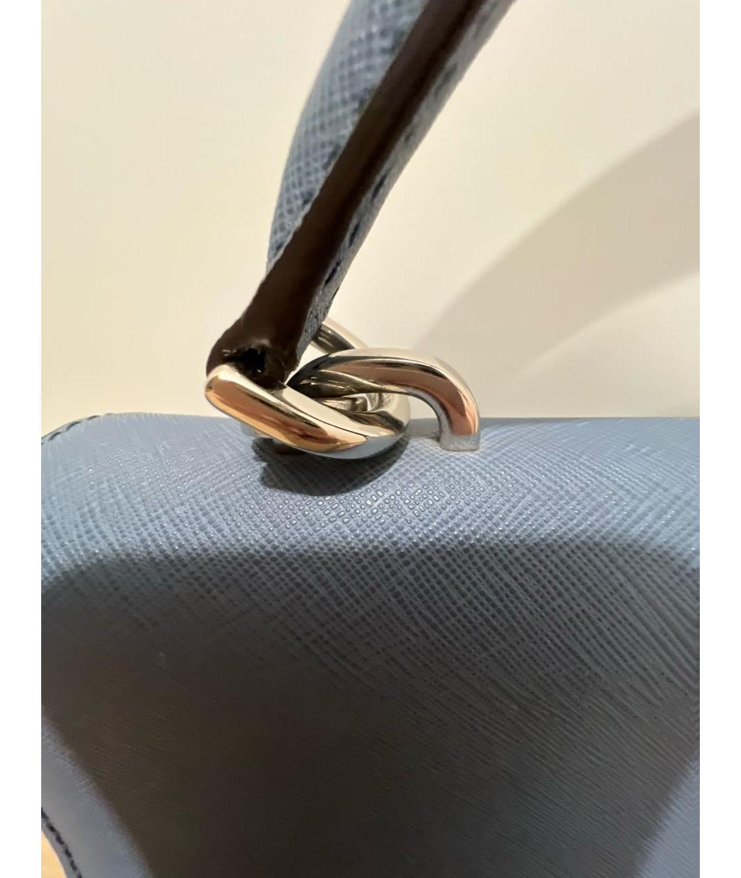 MICHAEL KORS Голубая кожаная сумка с короткими ручками, фото 5