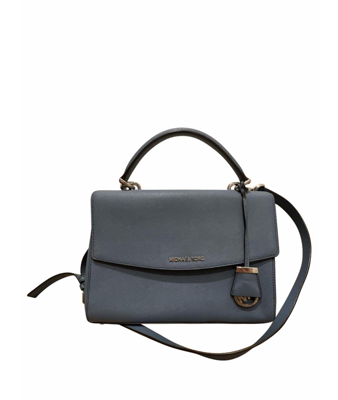 MICHAEL KORS Голубая кожаная сумка с короткими ручками, фото 1