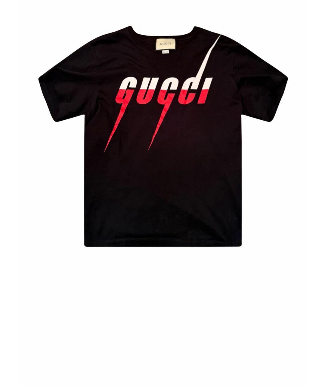 GUCCI Черная хлопковая футболка, фото 1