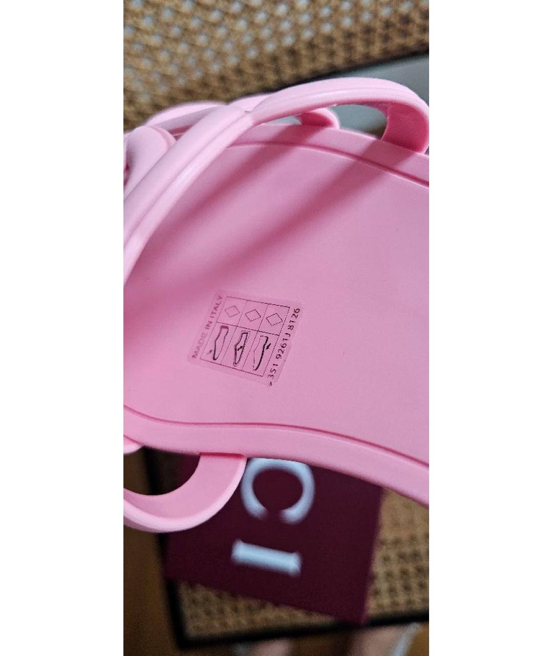 GUCCI Розовые резиновые шлепанцы, фото 5