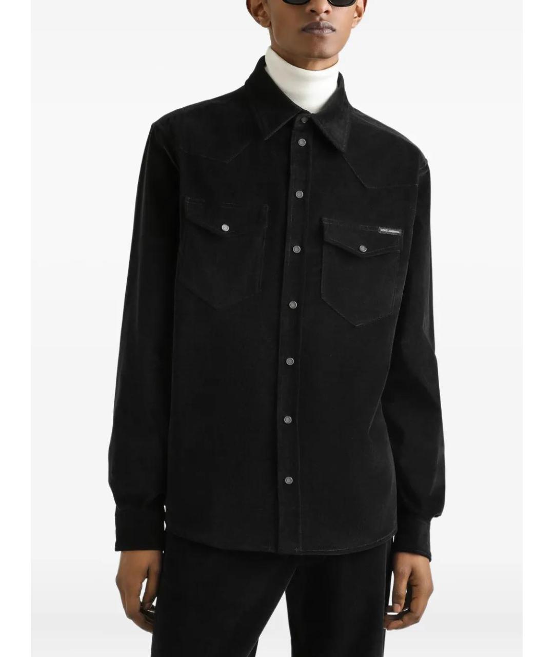 DOLCE&GABBANA Черная хлопковая кэжуал рубашка, фото 4