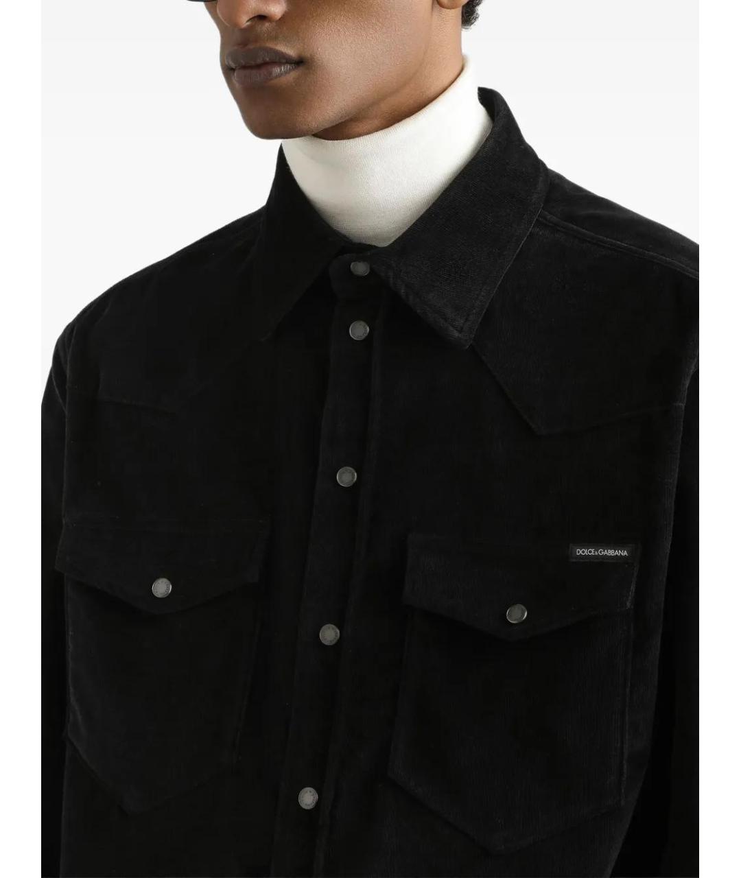 DOLCE&GABBANA Черная хлопковая кэжуал рубашка, фото 5