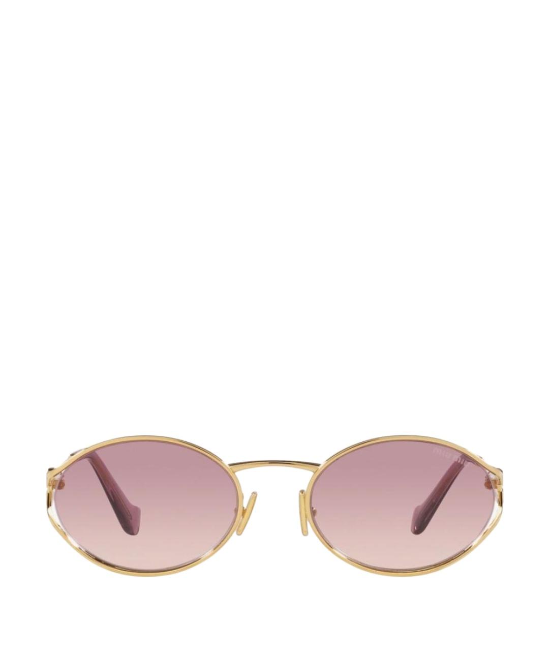 MIU MIU Золотые металлические солнцезащитные очки, фото 1