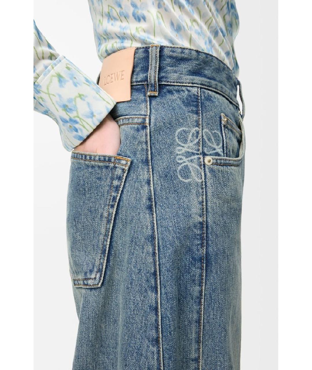 LOEWE Голубые хлопковые прямые джинсы, фото 2